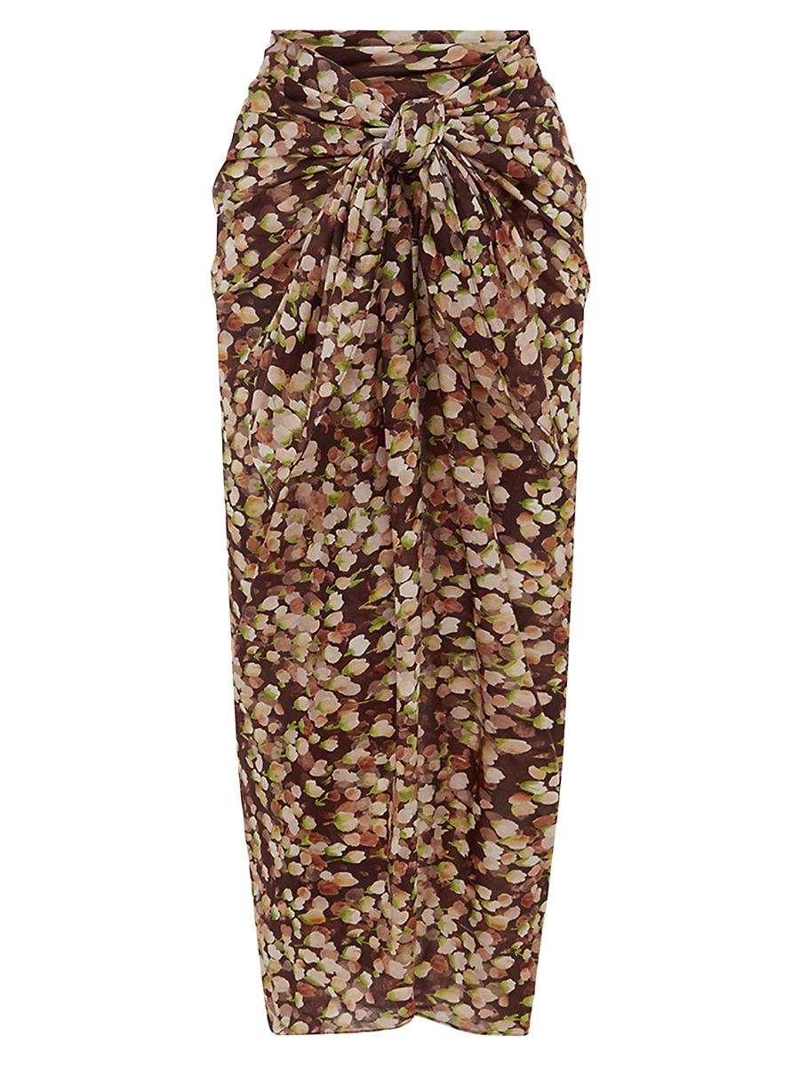 Womens Floral Cotton Pareo Product Image