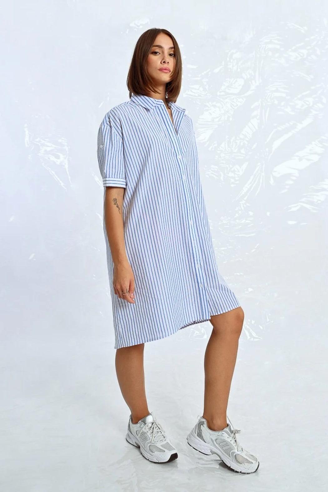 Striped Shirt Dress Product Image