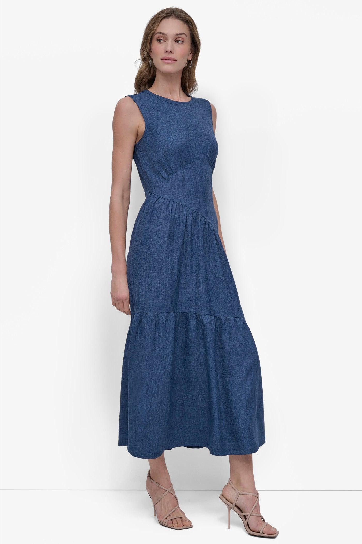 TIERED ASYMMETRIC MAXI DRESS Product Image