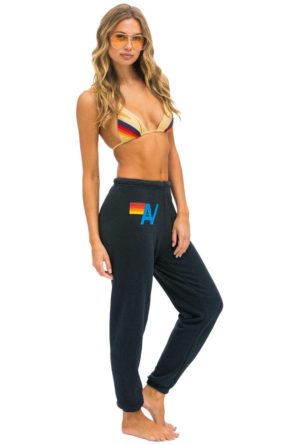 LOGO STITCH SWEATPANTS - CHARCOAL Female Product Image