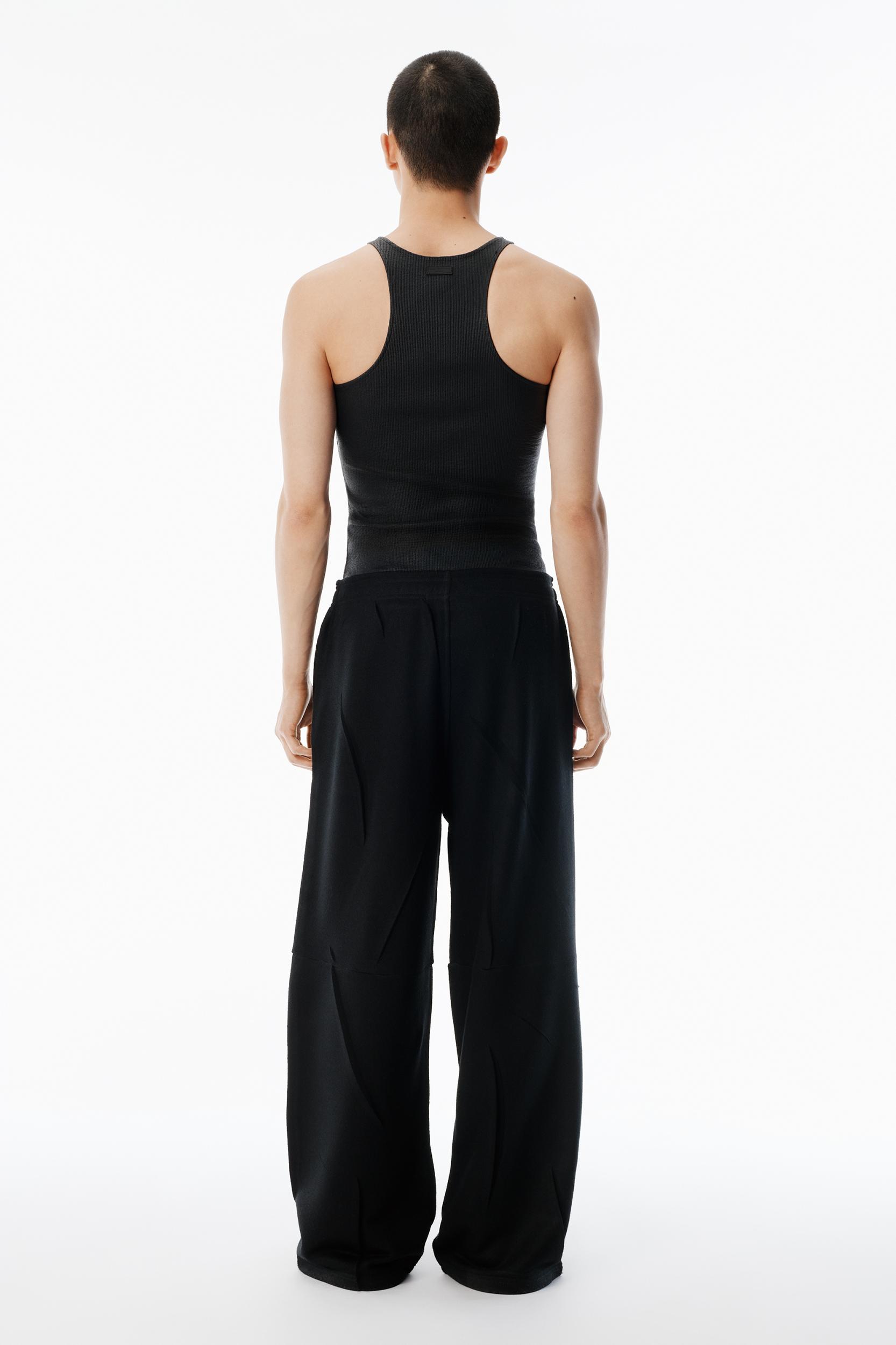 Black Creased Terry Oversized Sweatpant Product Image