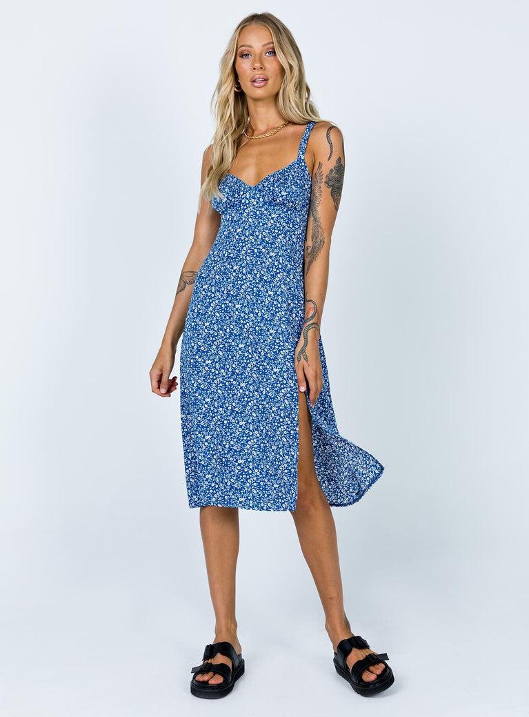 Georgia Midi Dress Navy Lower Impact Product Image