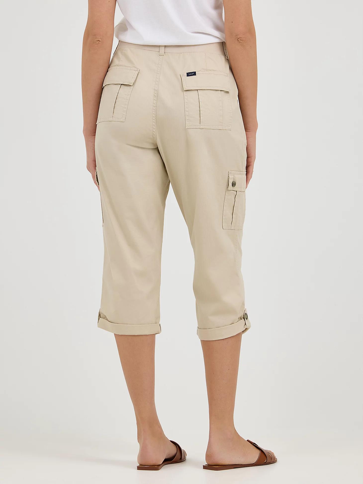 Women's Ultra Lux Comfort with Flex-to-Go Relaxed Fit Cargo Capri | Women's Capris & Crops | Lee® Product Image