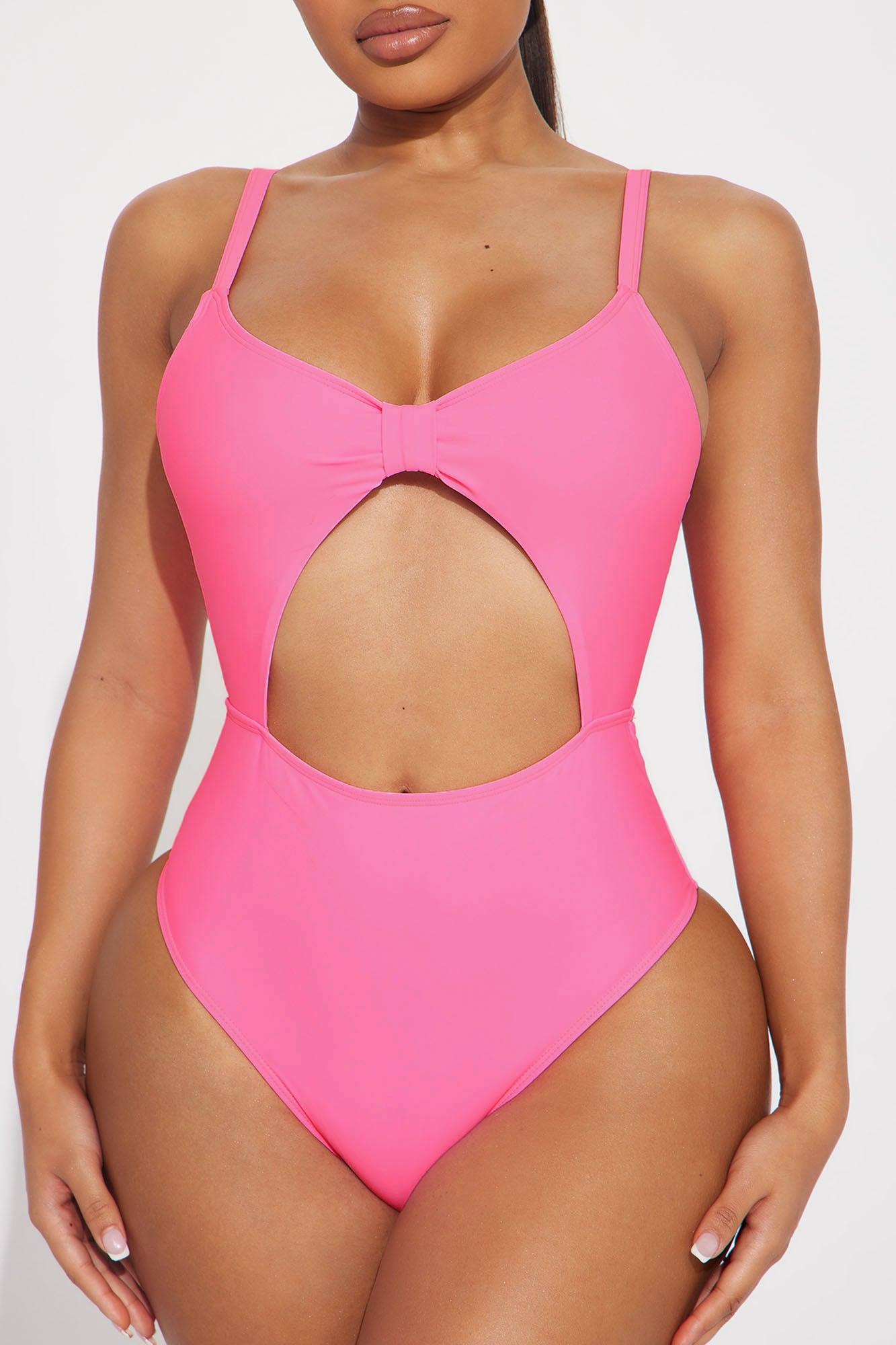 Rachel Cut Out 1 Piece Swimsuit  - Pink Product Image