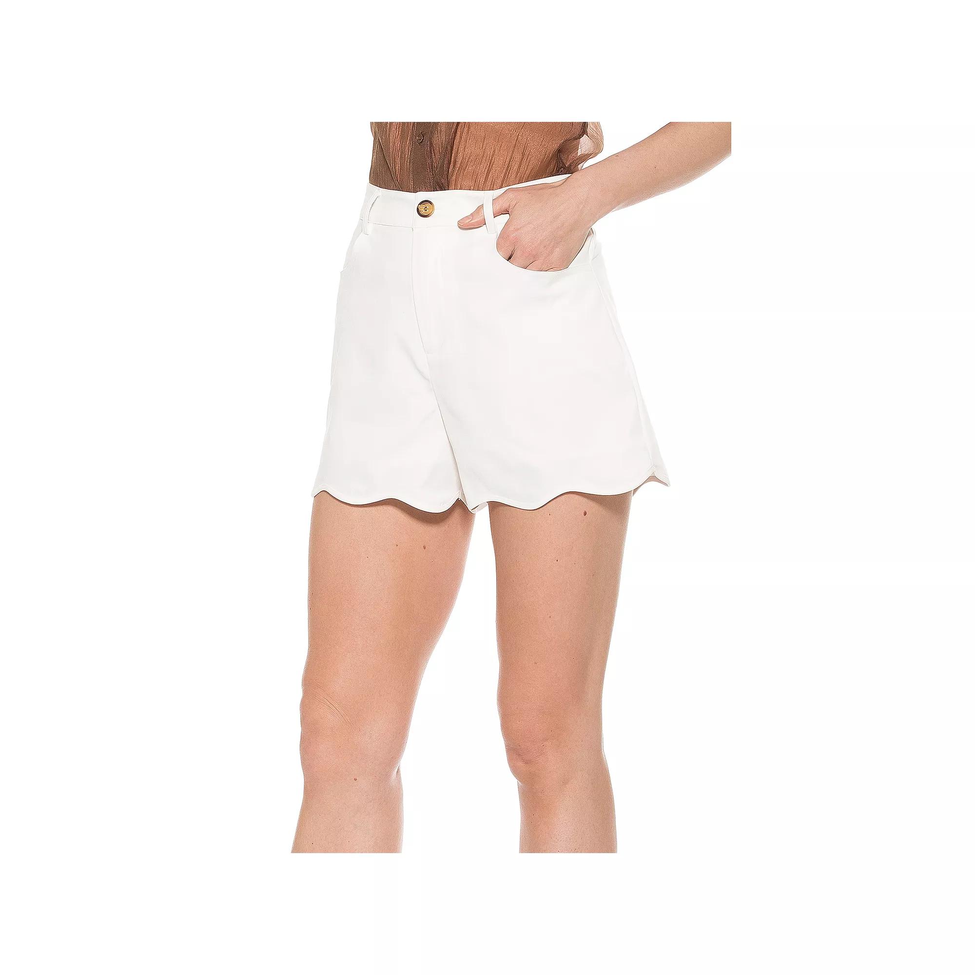 Women's ALEXIA ADMOR Alice Scalloped Shorts,  Product Image