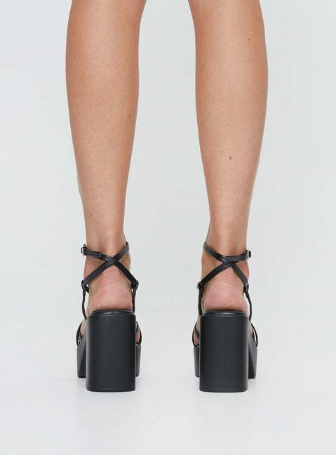 Therapy Daze Platform Heels Black Product Image