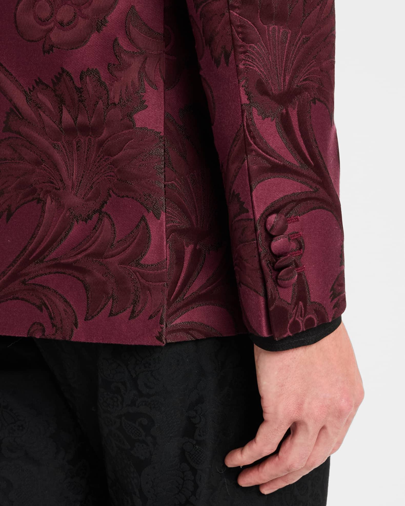 Men's Floral Brocade Evening Jacket Product Image