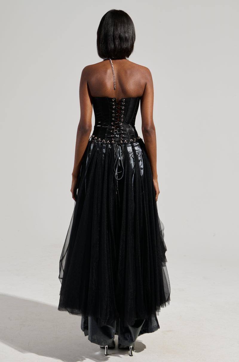 MARRIED TO THE GAME CORSET TOP IN BLACK Product Image