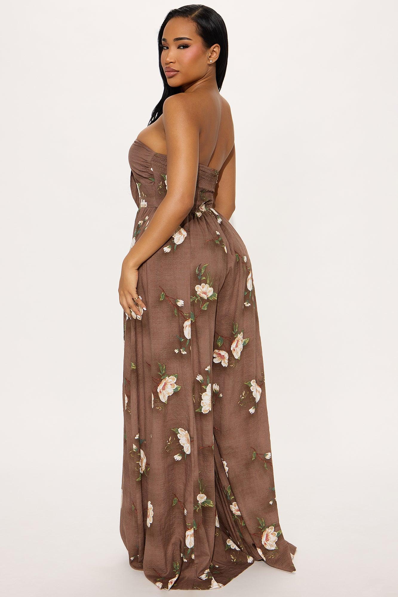 Scarlet Wide Leg Jumpsuit - Brown/combo Product Image