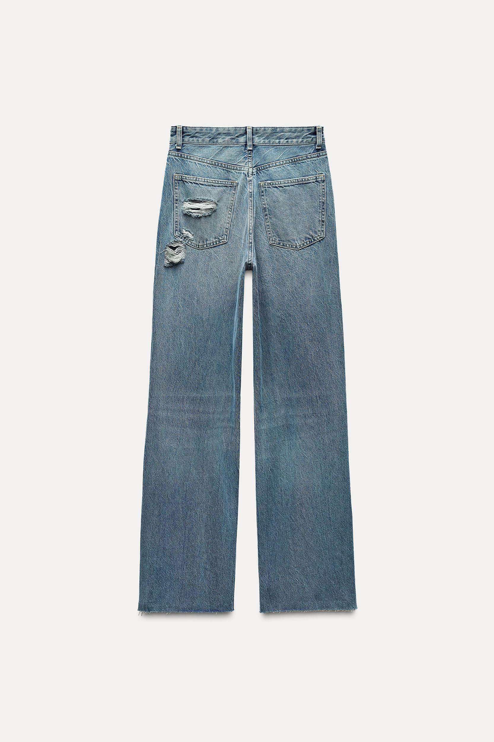 TRF HIGH RISE WIDE LEG RIPPED JEANS Product Image