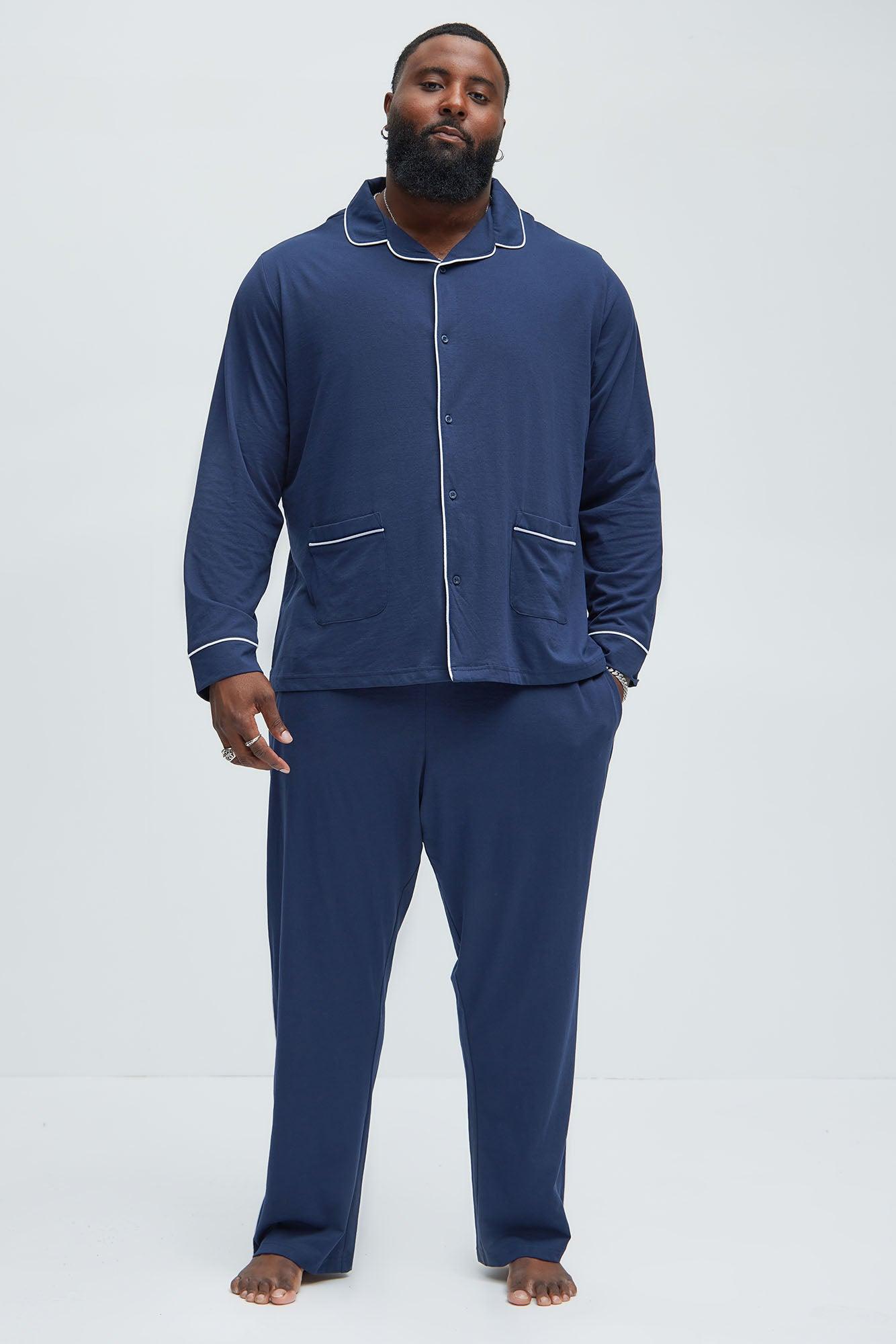 Modern Relaxed Pajama Long Sleeve - Navy Product Image