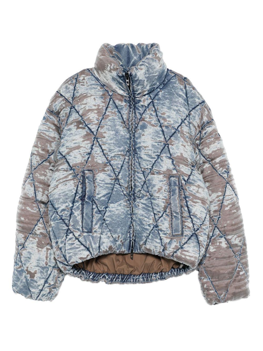 faded-denim quilted jacket Product Image