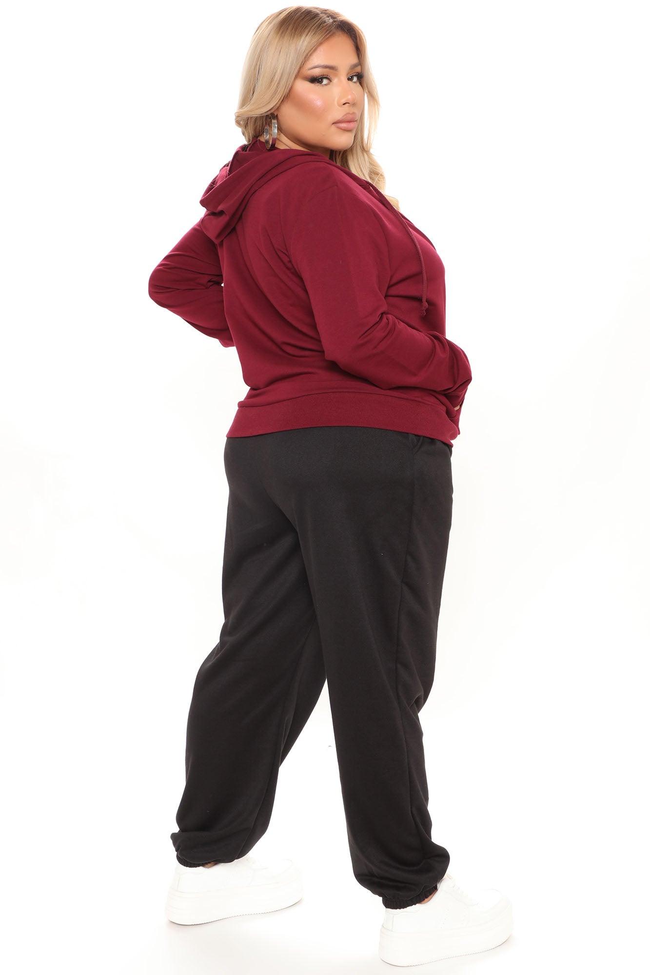 Latest And Greatest French Terry Zip Hoodie - Burgundy Product Image