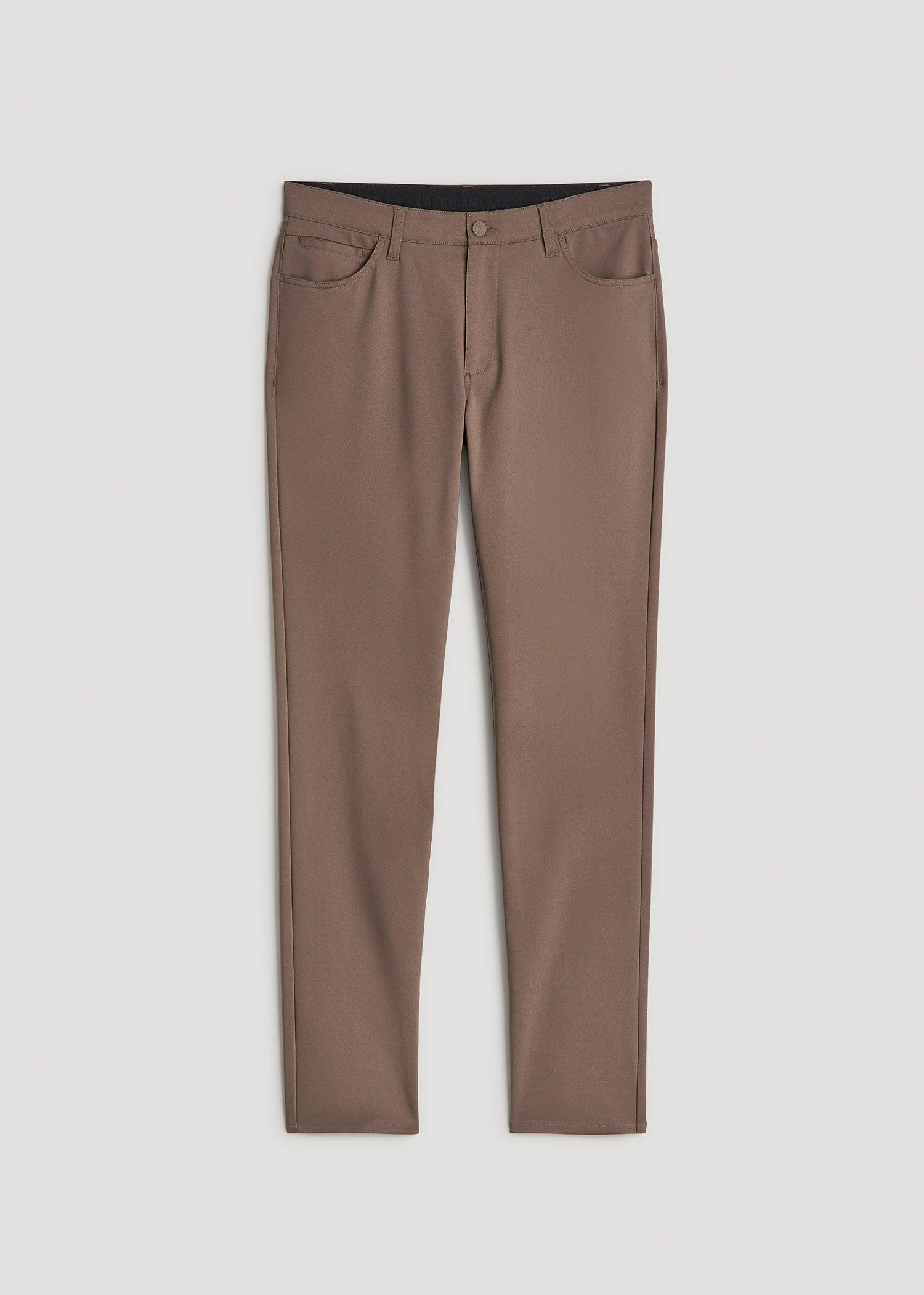 365 Stretch 5-Pocket TAPERED Pants for Tall Men in Washed Brown Product Image