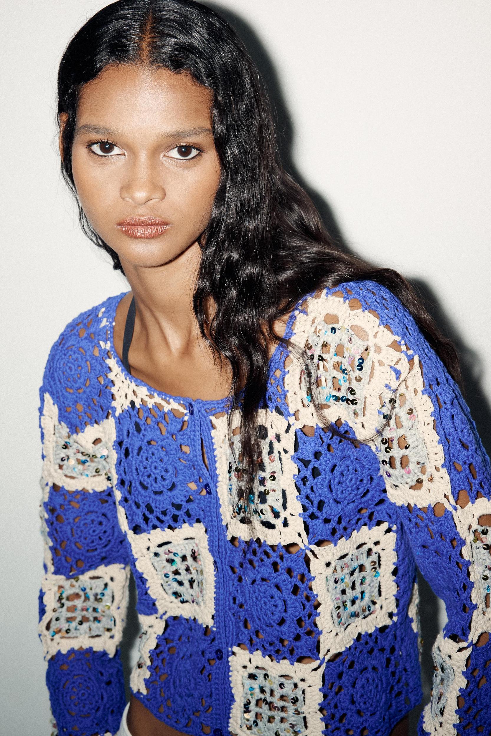 SEQUIN CROCHET JACKET Product Image