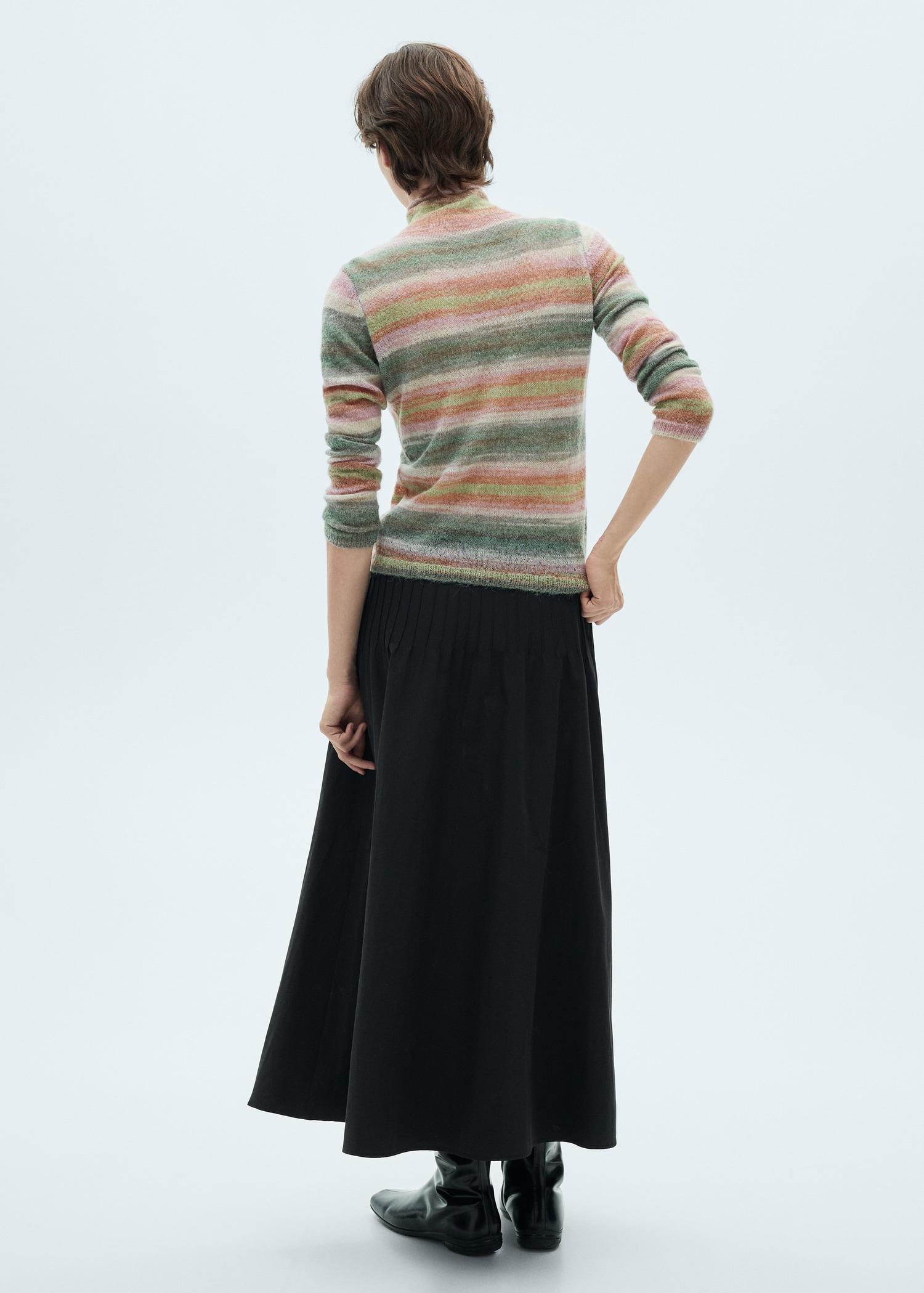 Stand-collar striped sweater - Women | MANGO USA Product Image