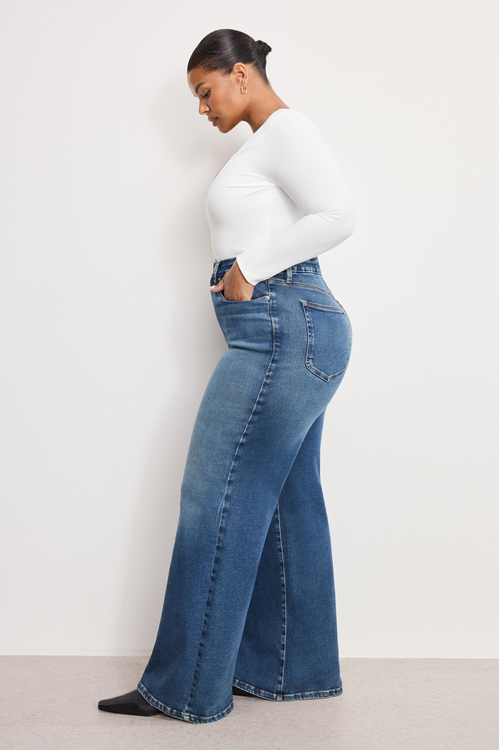 SOFT TECH GOOD WAIST PALAZZO JEANS | INDIGO986 Product Image