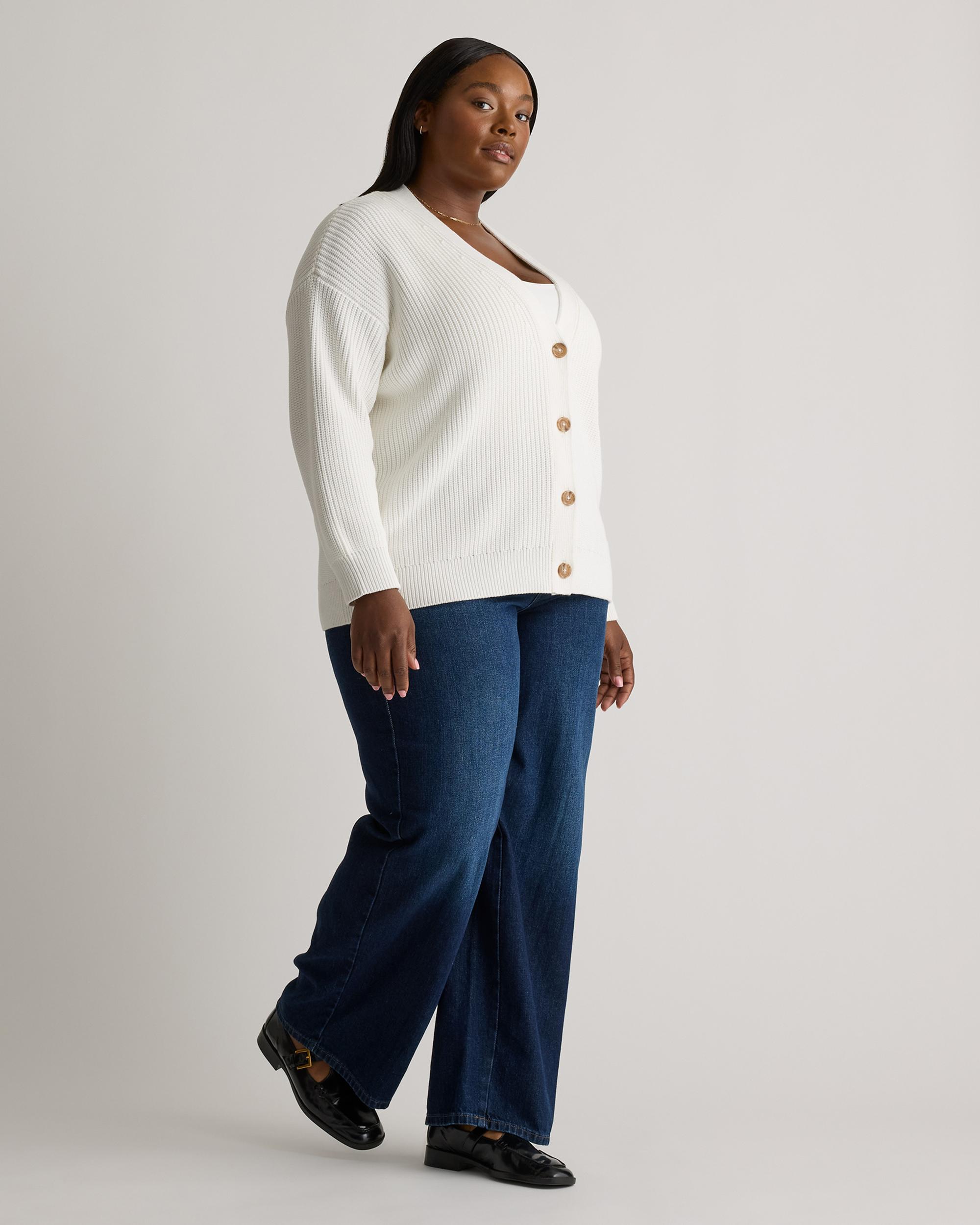 Quince | Women's Oversized Boyfriend Cardigan Sweater Organic Cotton Product Image