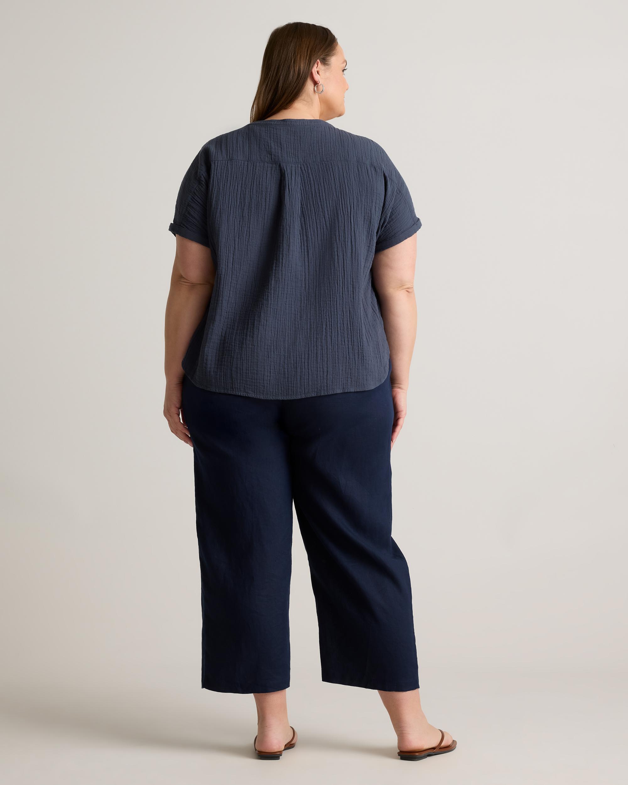 Quince | Women's Gauze Roll Sleeve Shirt Organic Cotton Product Image