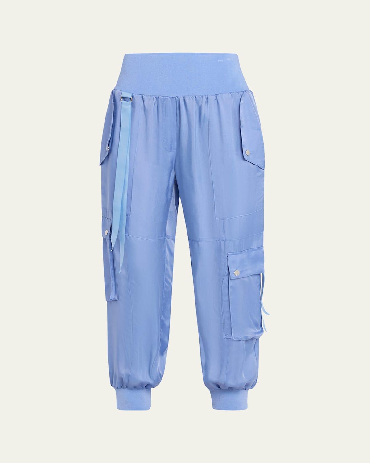 Harmony Satin Cargo Jogger Pants Product Image