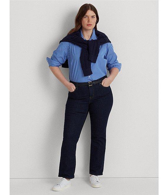 Lauren Ralph Lauren Plus Size Premier Stretch Denim Straight Leg Jeans Product Image