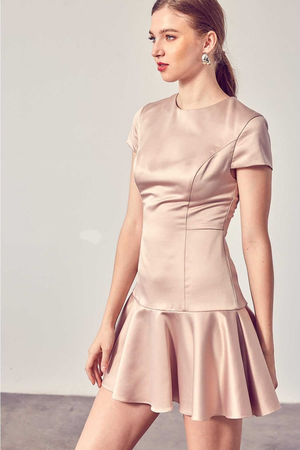 Back Open Criss Cross Detail Mini Dress Product Image