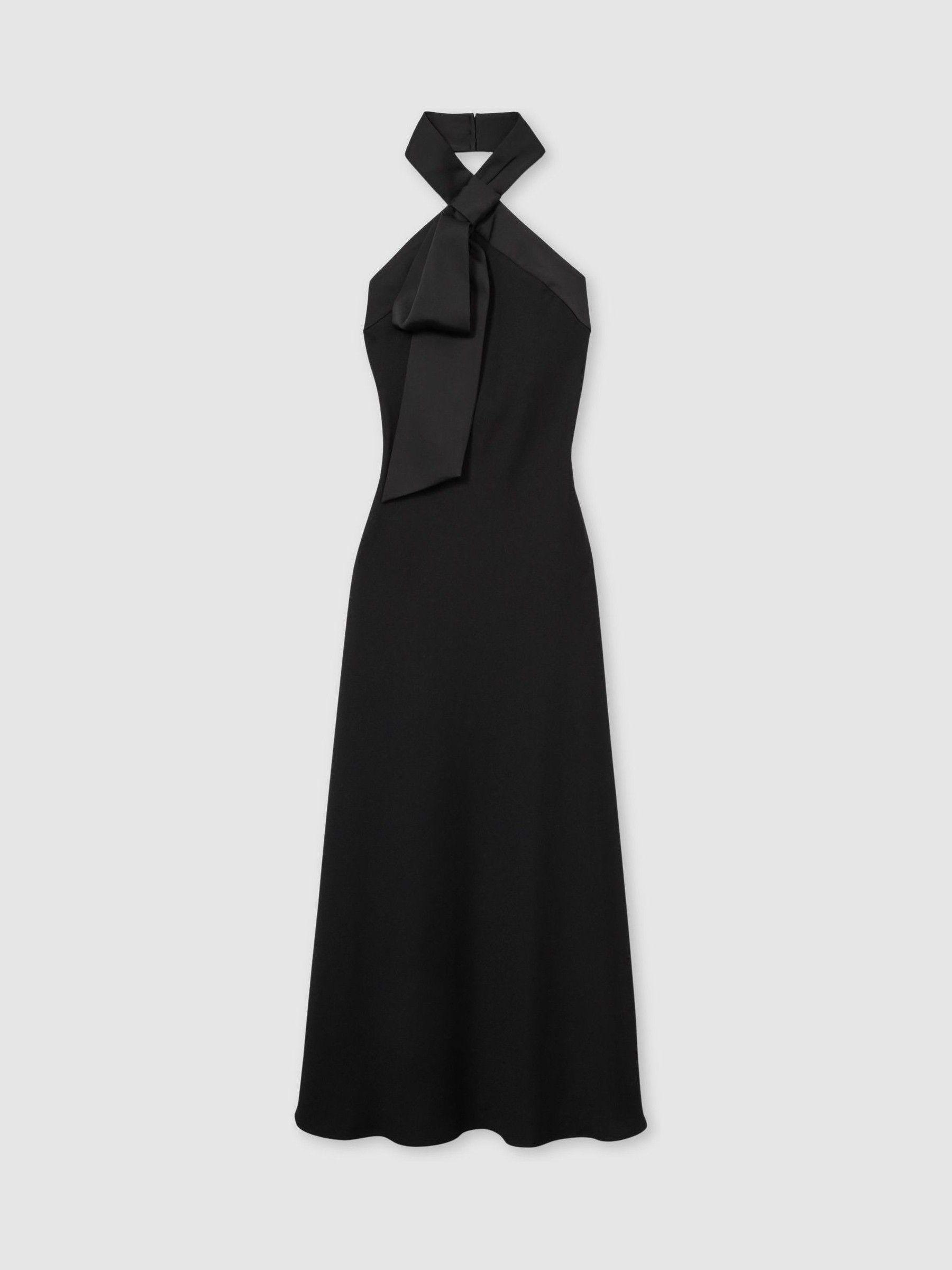 Florere Bow-Detail Halterneck Maxi Dress in Black Product Image
