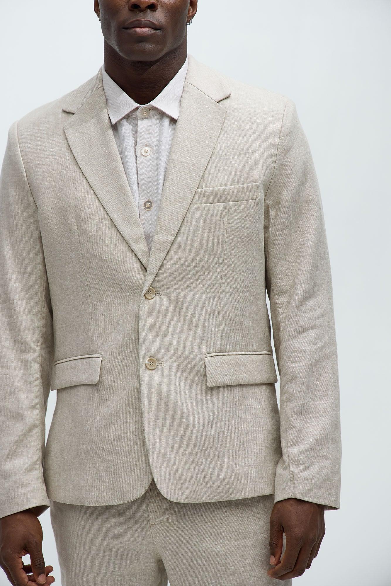 Bahamas Linen Suit Jacket - Stone Product Image