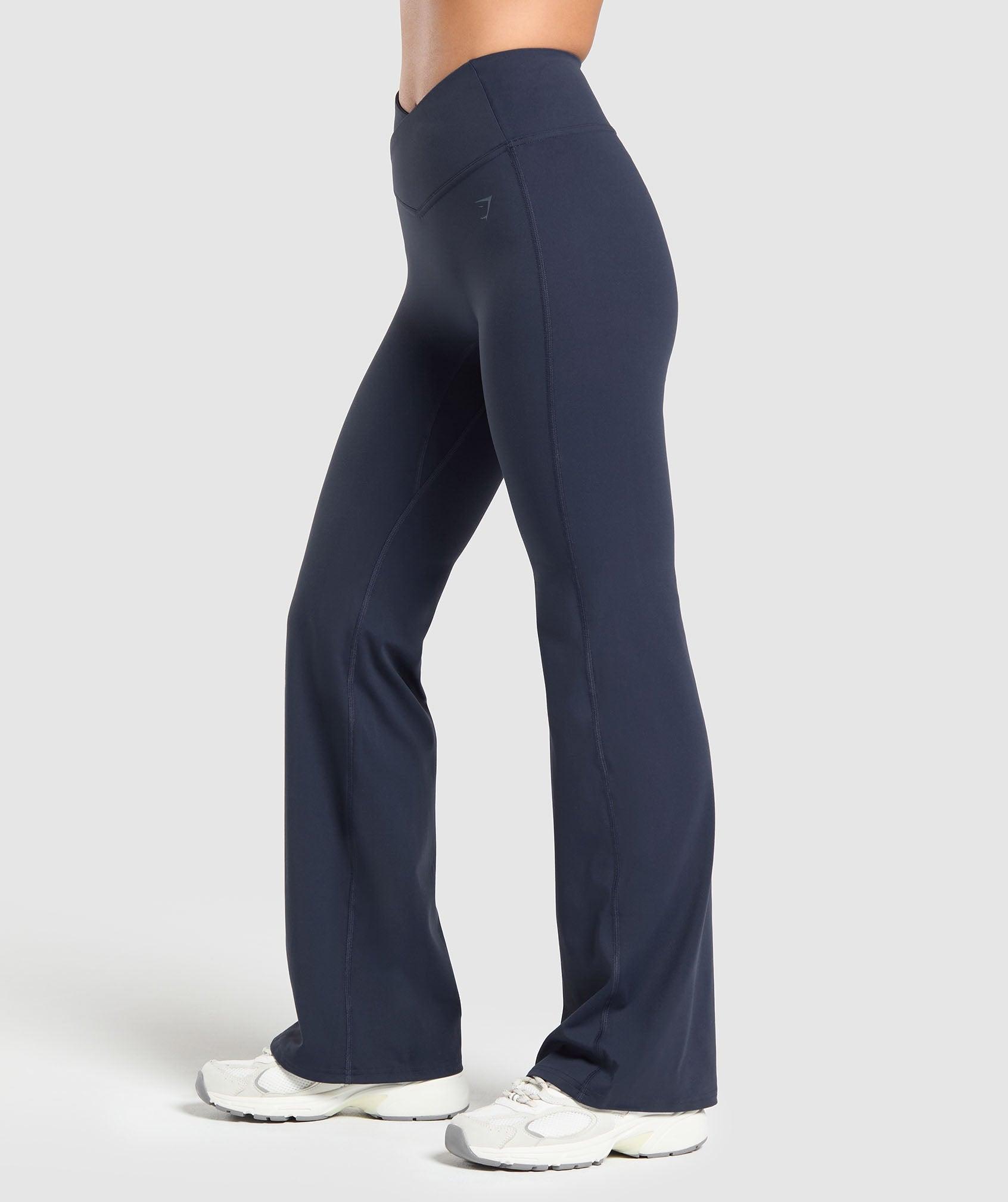 Gymshark Crossover Flared Leggings - Heavy Blue Female Product Image