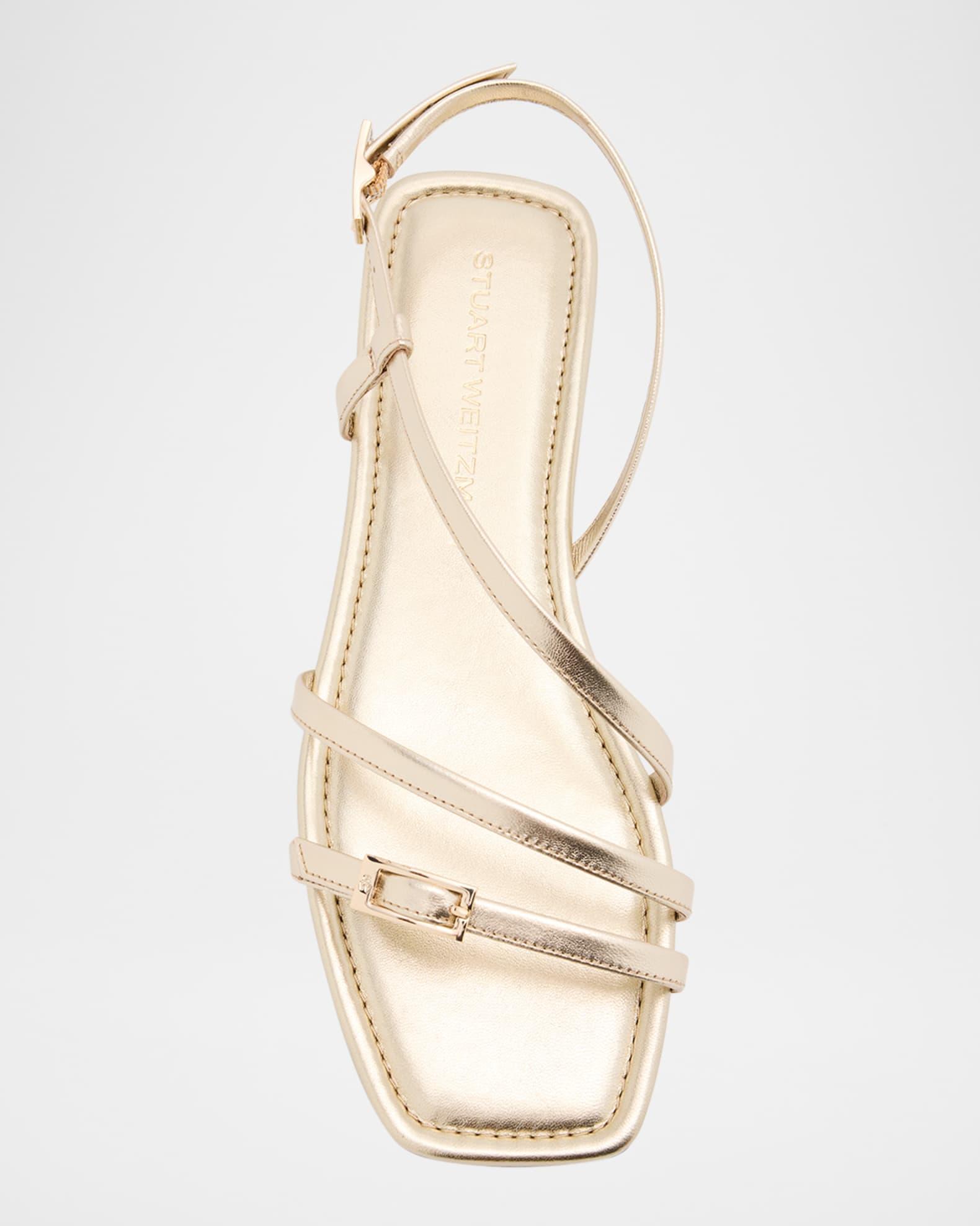 Georgie Metallic Strappy Flat Sandals Product Image