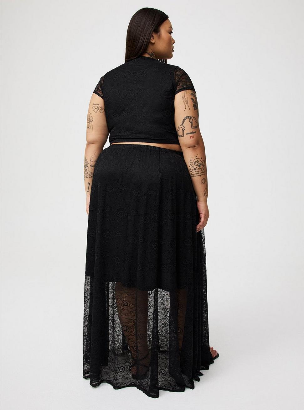 Lace Crop Top & Maxi Skirt Set Product Image