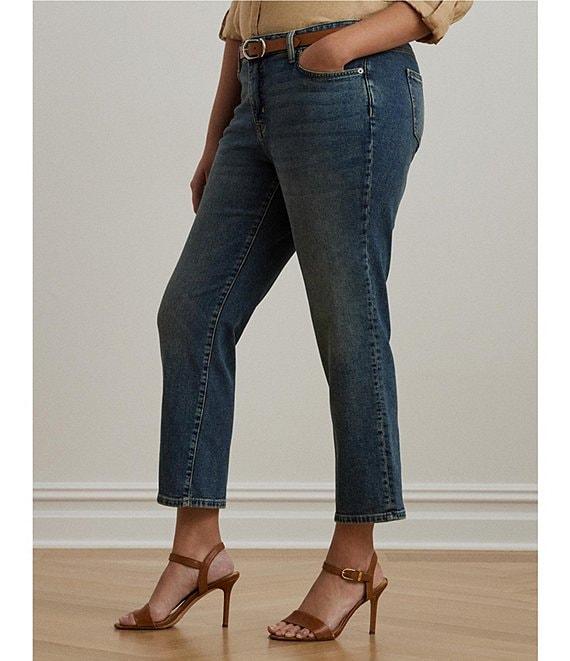 Lauren Ralph Lauren Plus Size Twill Mid Rise Ankle Jeans Product Image