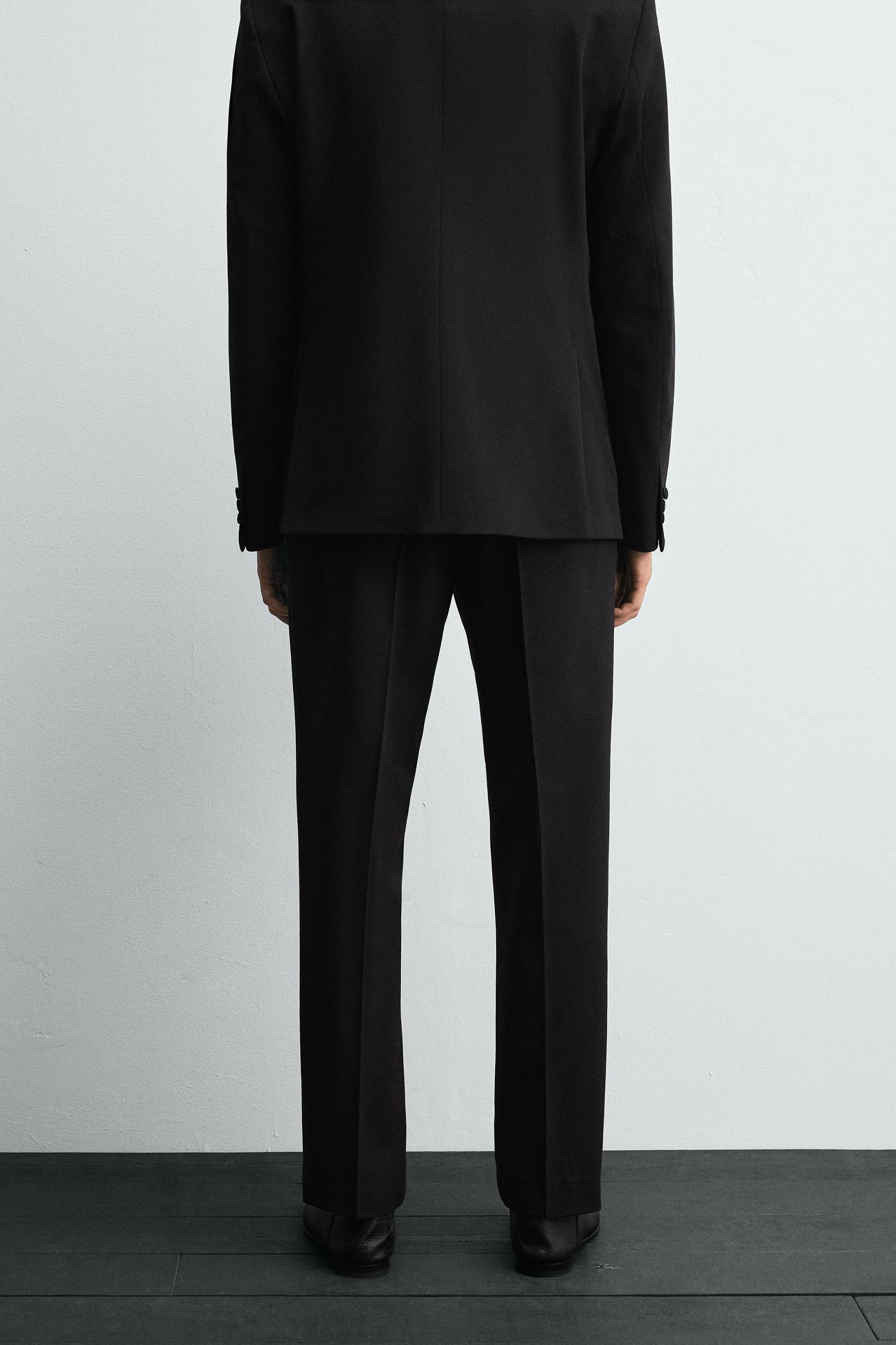 WOOL BLEND TUXEDO SUIT PANTS Product Image