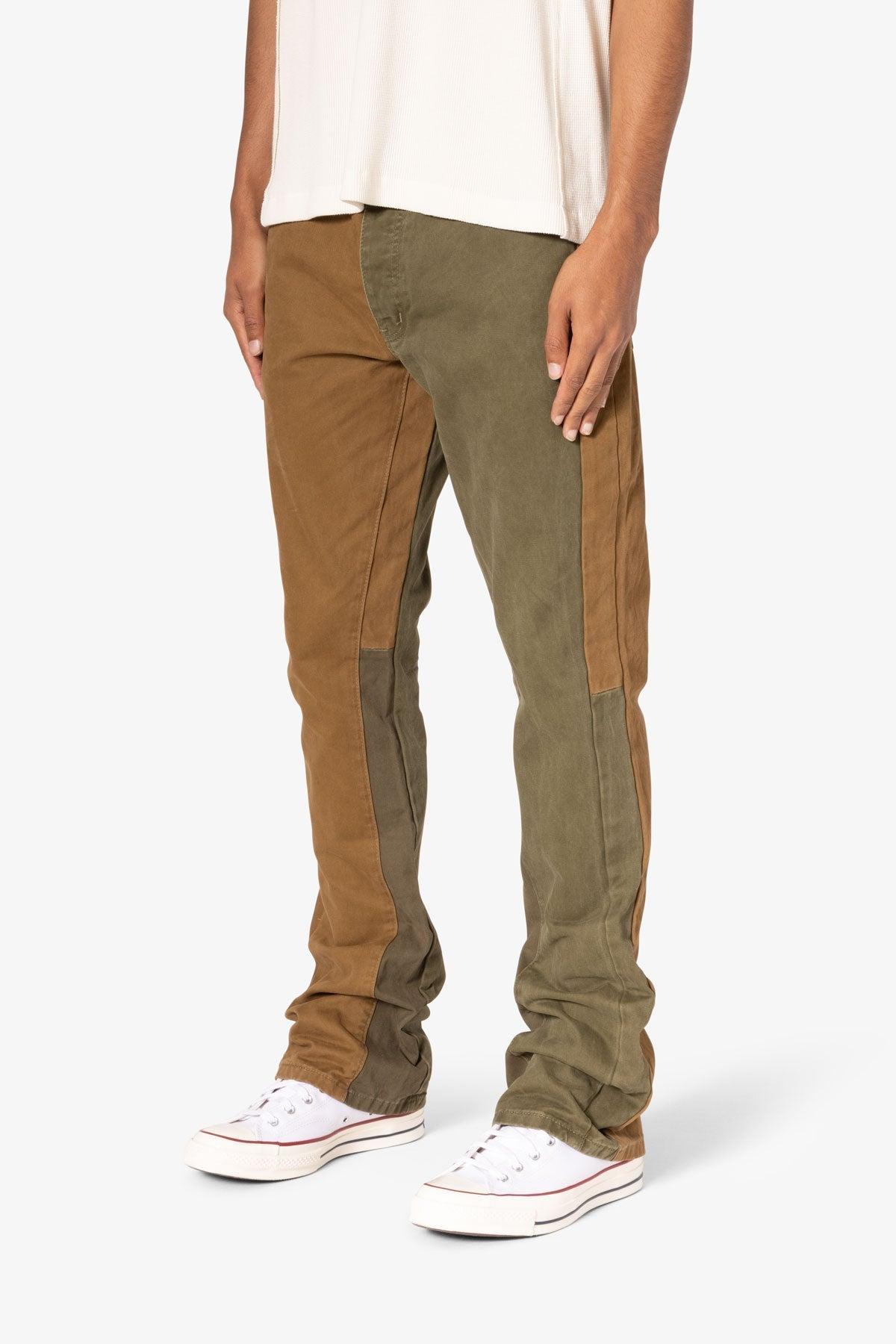 B680 Flare Color Block Denim - Olive Product Image