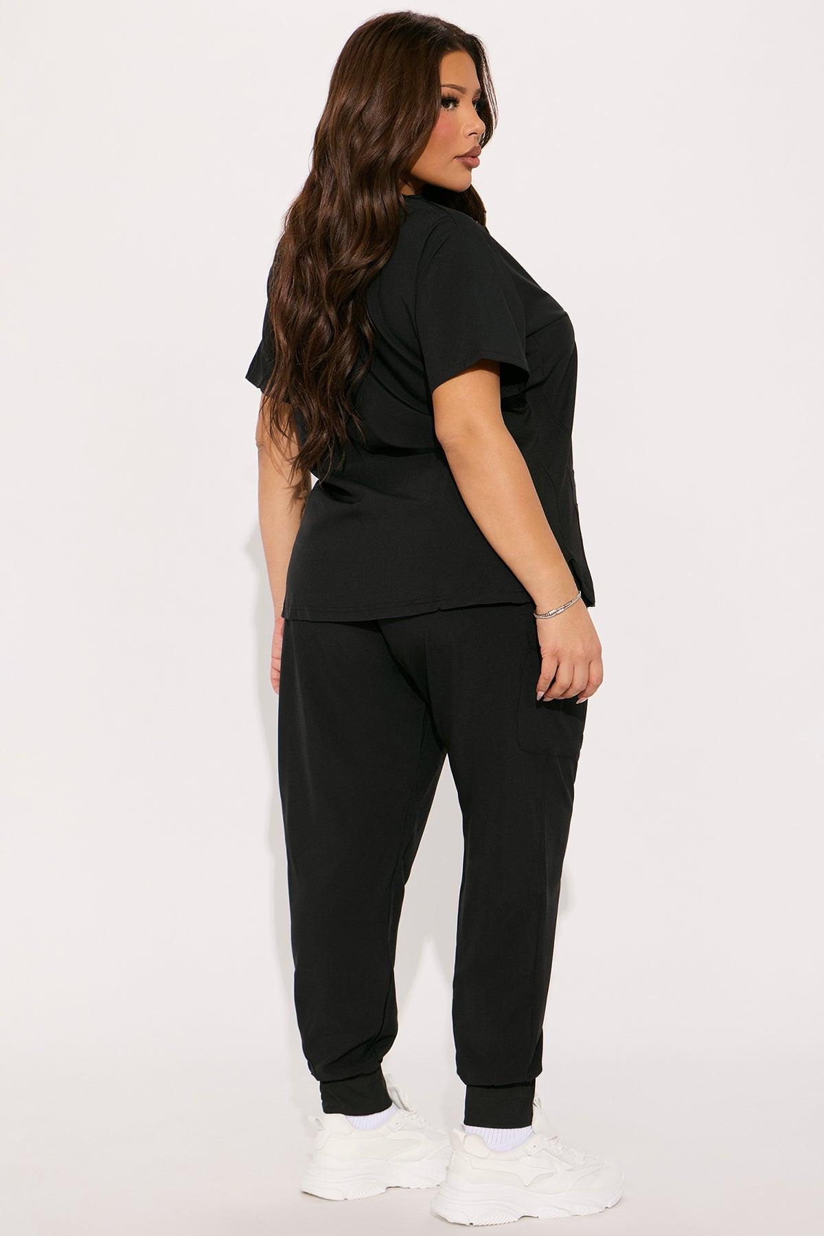 Full Shift 4 Way Stretch Uniform Scrub Set - Black Product Image