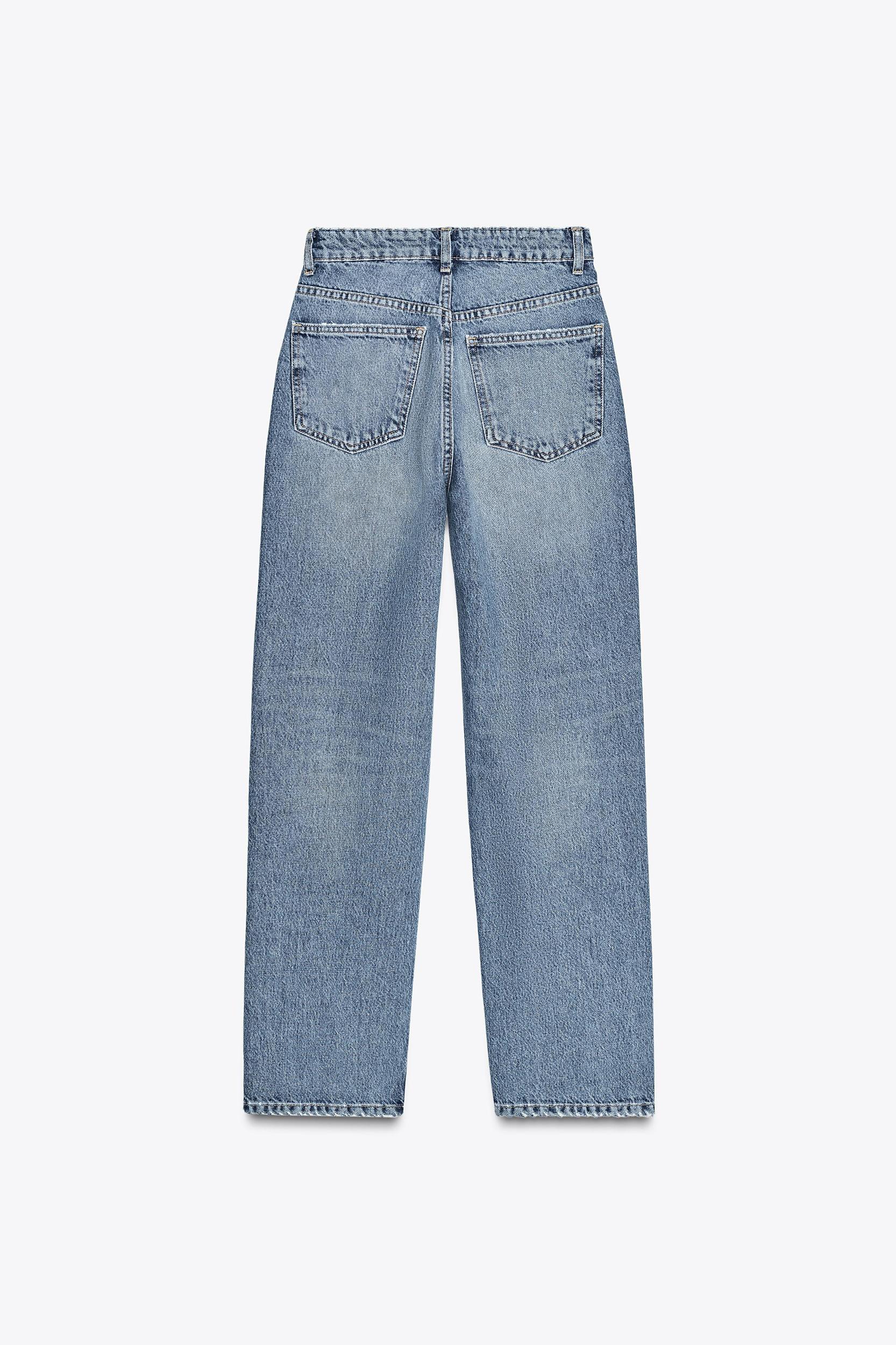 TRF RIPPED HIGH-WAIST MOM FIT JEANS Product Image