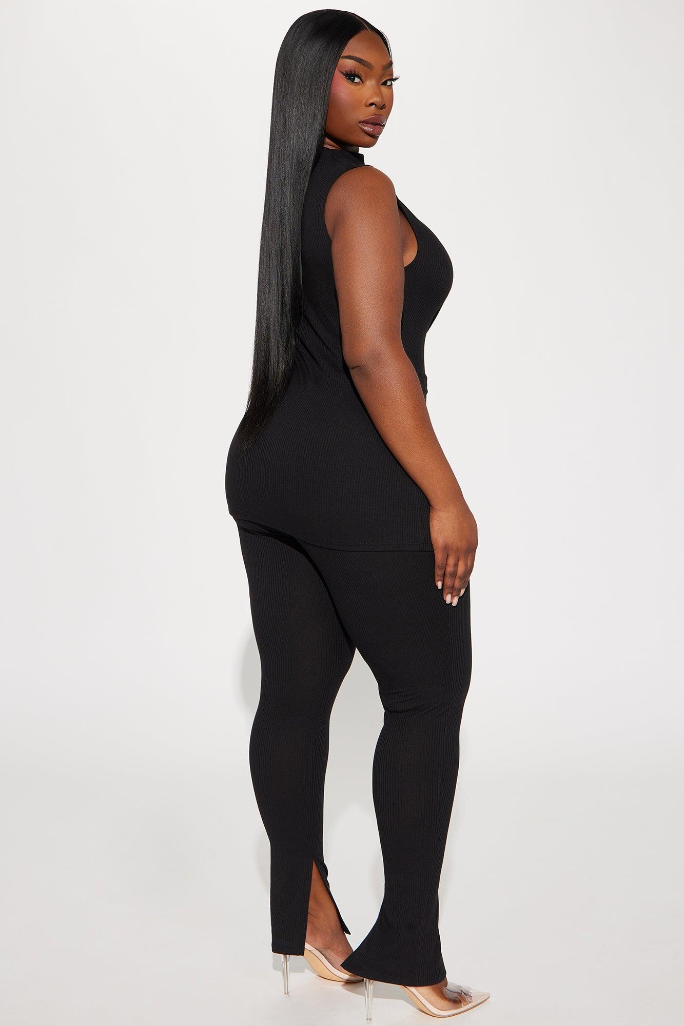 Miranda Sleeveless Legging Set - Black Product Image