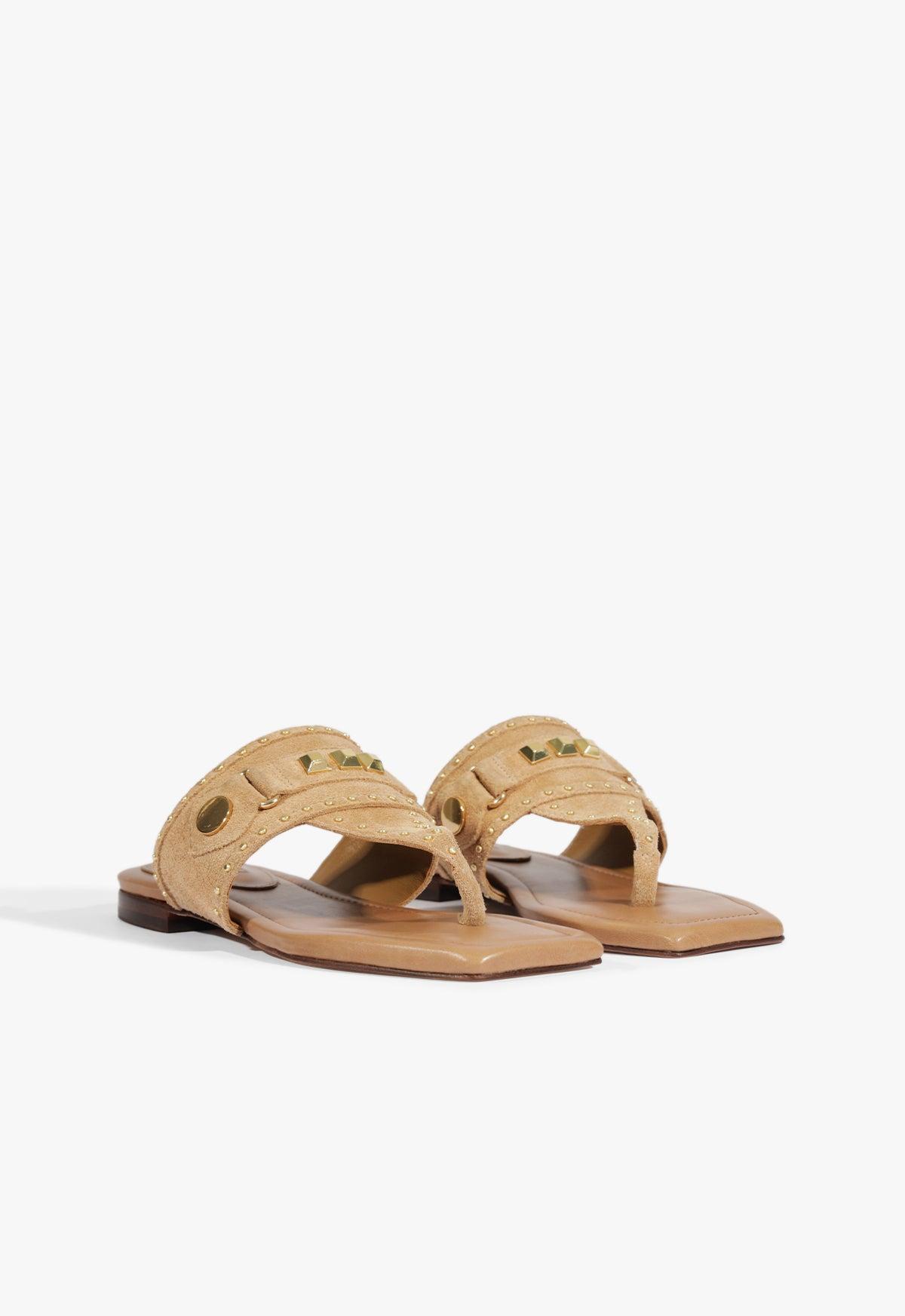 Aria Beige Suede Sandal Product Image