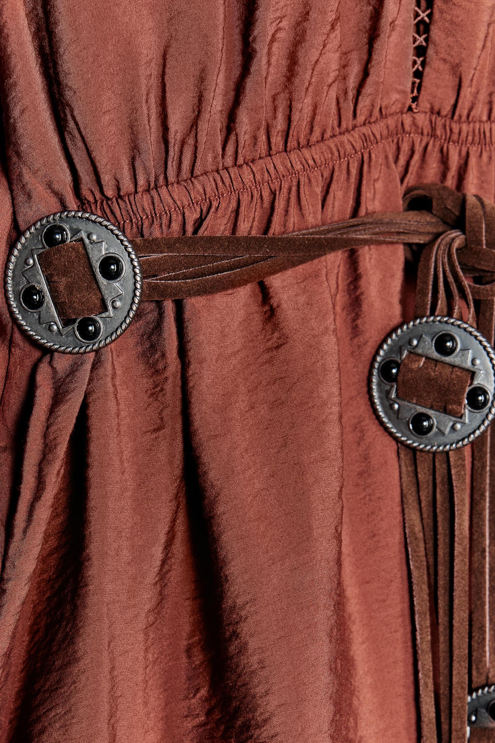 BELTED LACE INSERT MINI DRESS Product Image