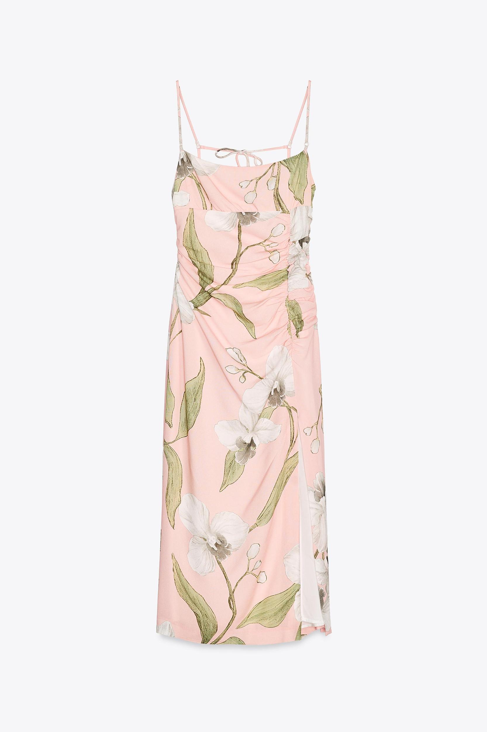 PRINTED LINEN MIDI DRESS Product Image