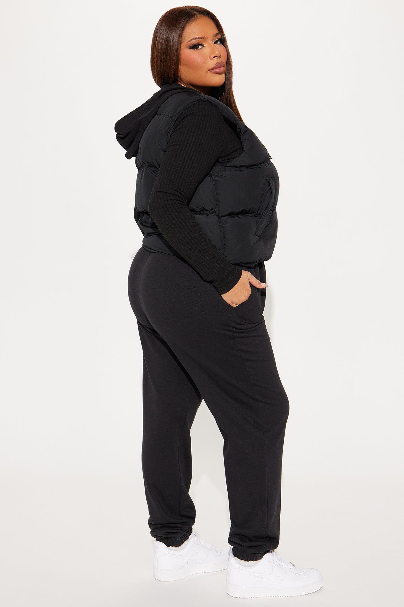 Out And About Puffer Vest Set - Black Product Image