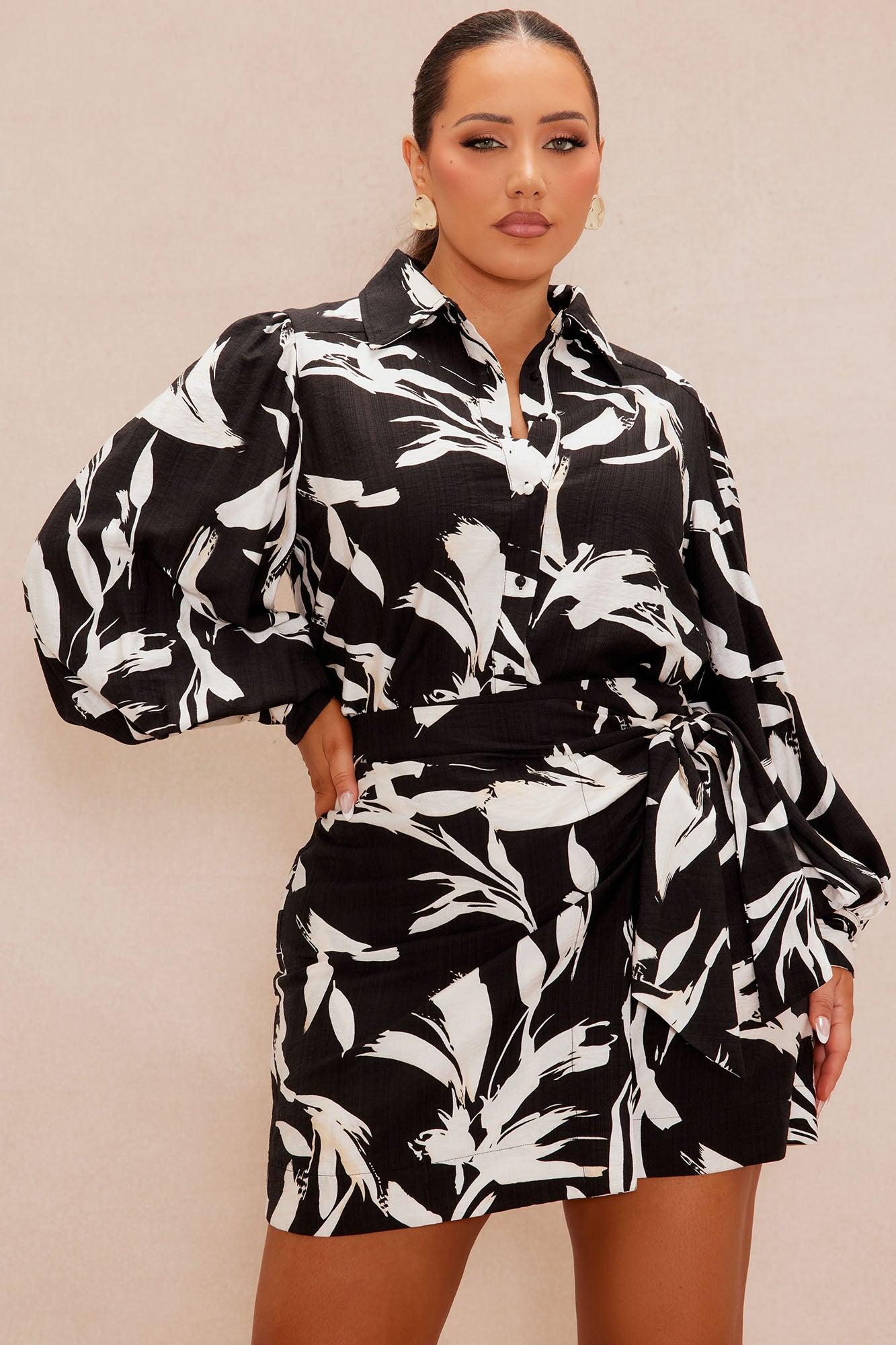 Jelena Linen Skirt Set - Black/combo Product Image