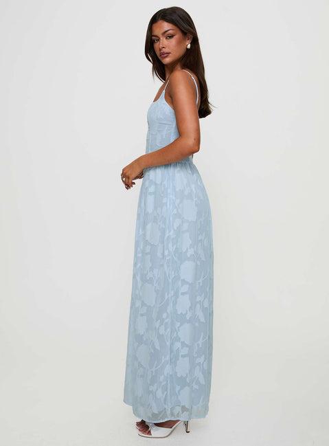 Angeleina Maxi Dress Blue Floral Product Image