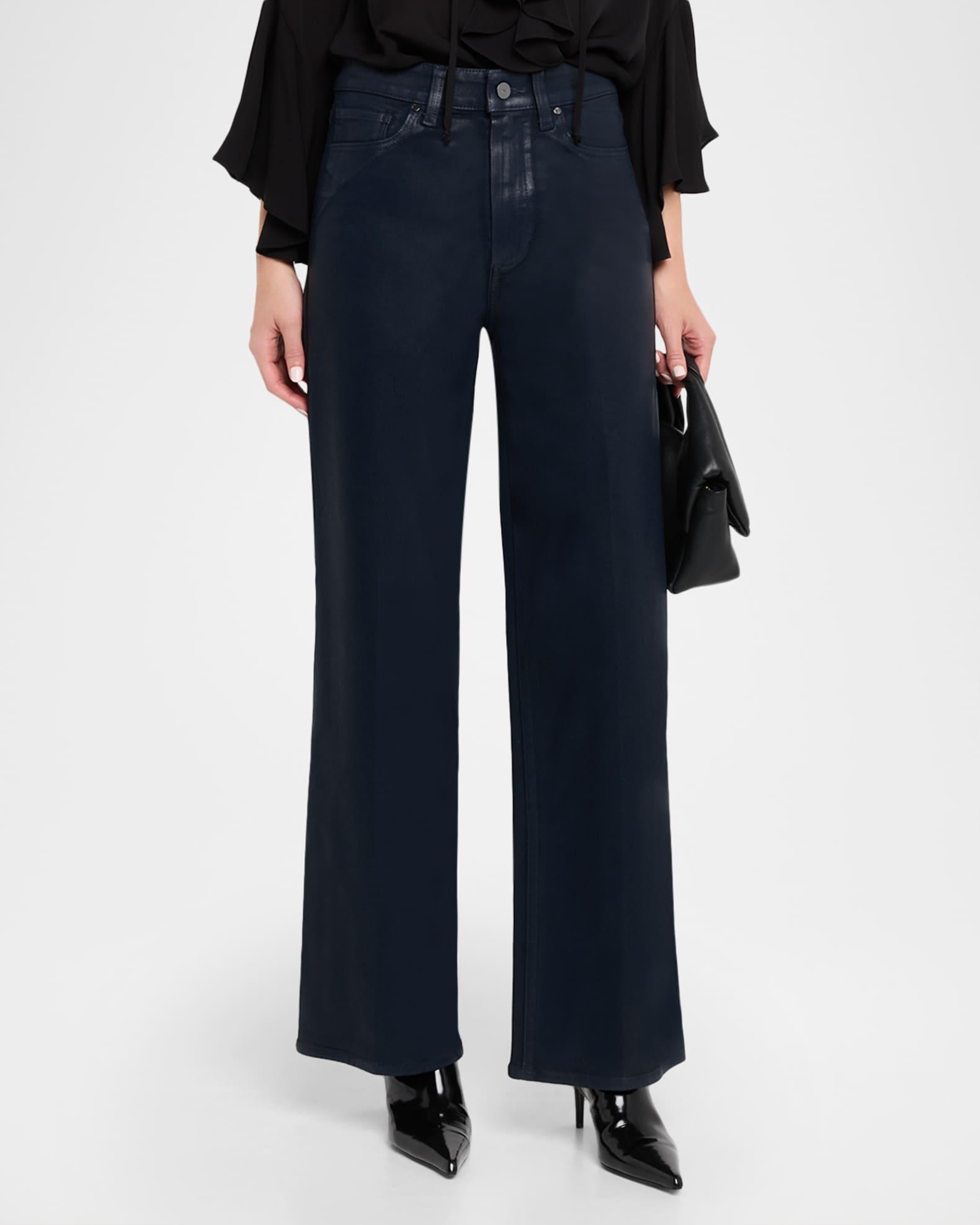 Sasha Coated Wide-Leg Jeans Product Image