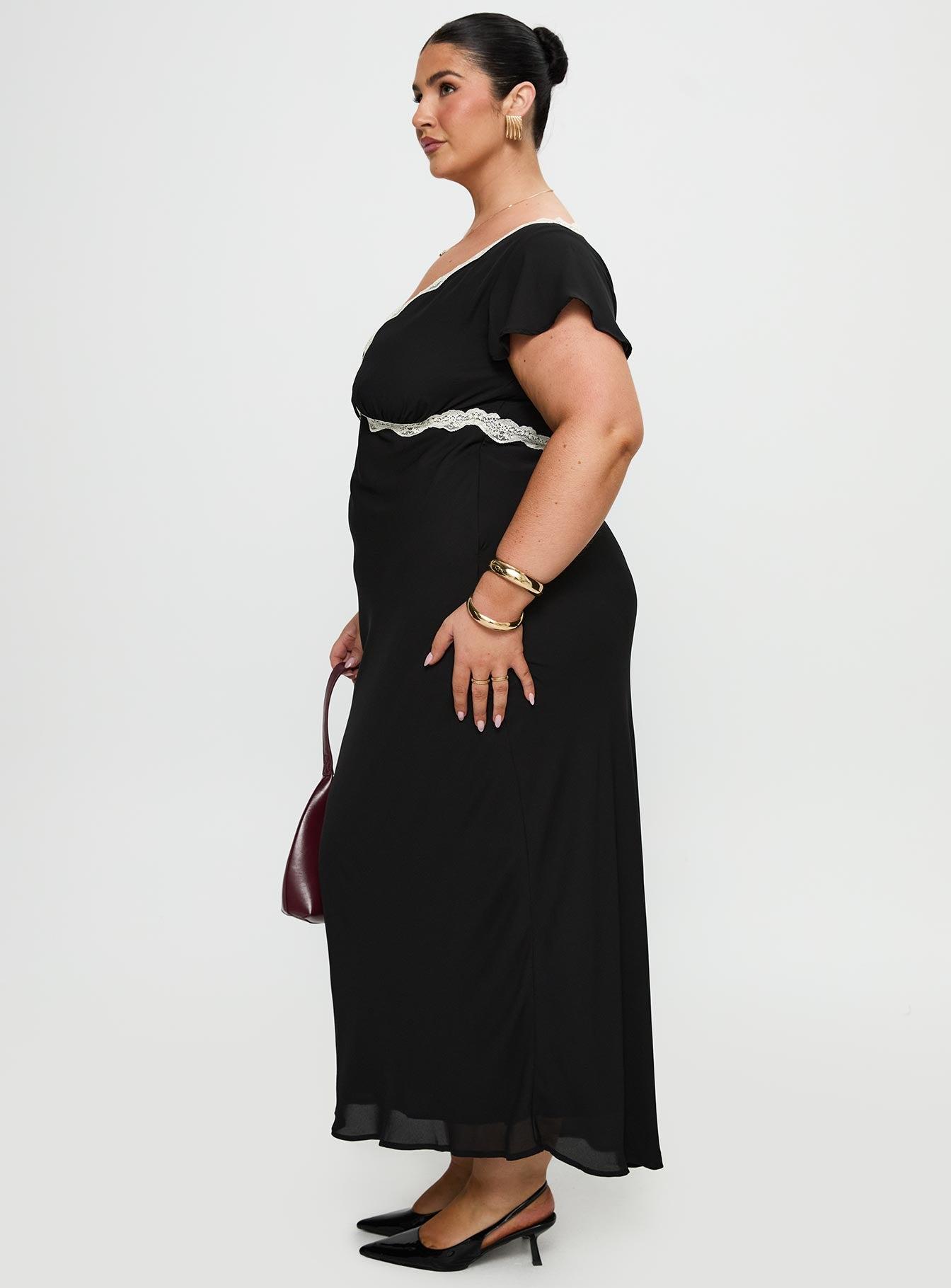 Barbarita Lace Maxi Dress Black Curve Product Image