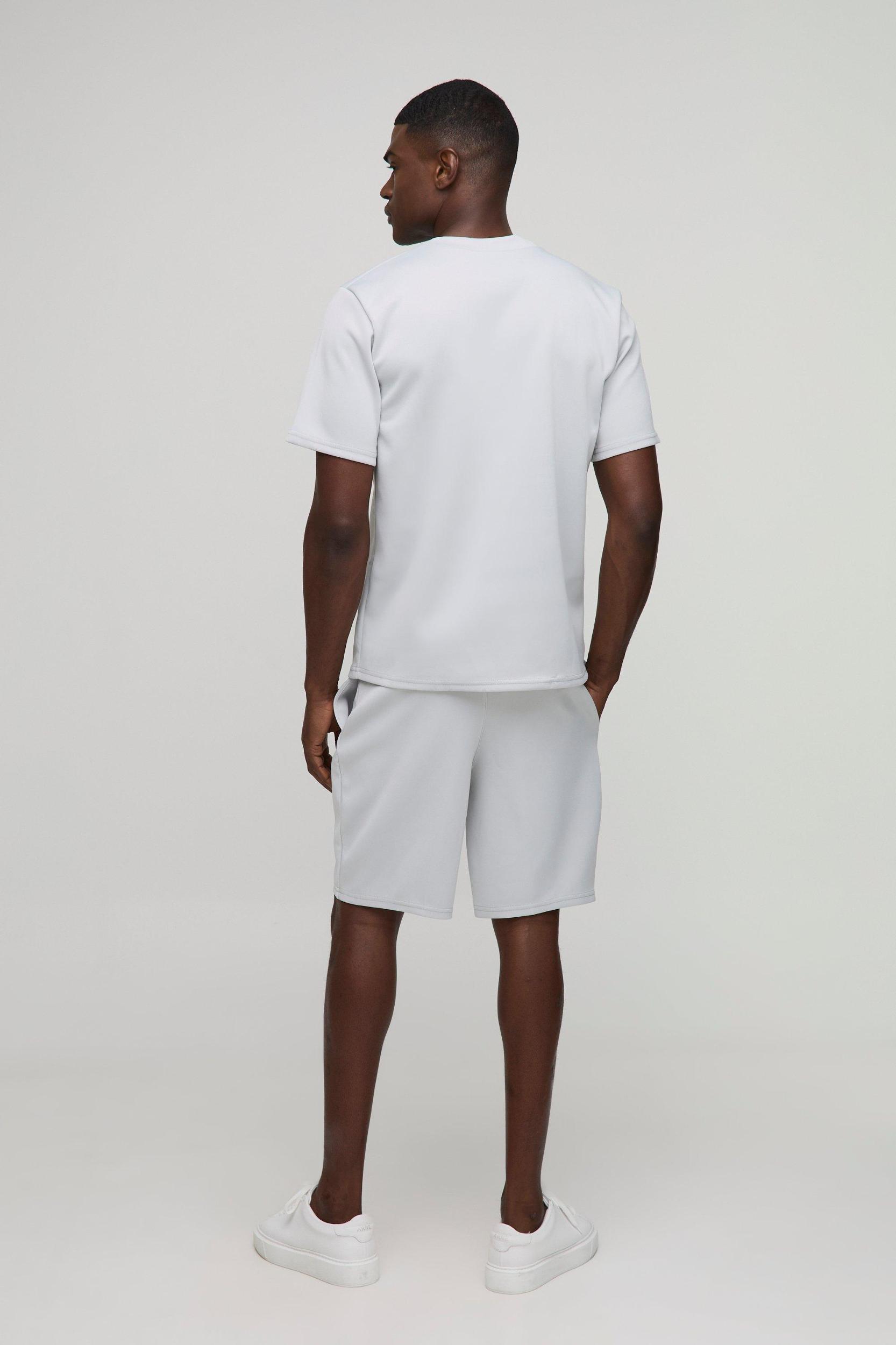 Regular Fit Official Scuba T-Shirt & Short Set | boohooMAN USA Product Image