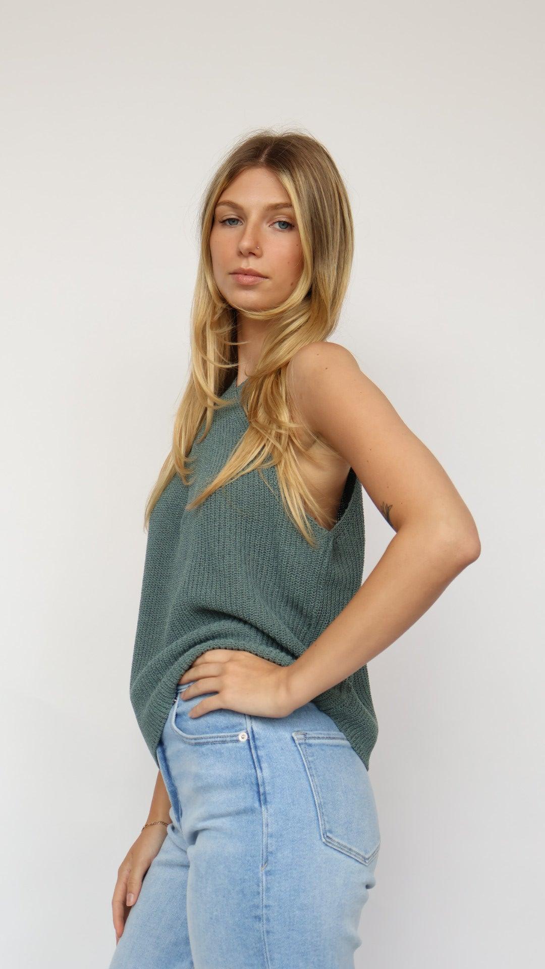 Twist Halter Knit Top Product Image