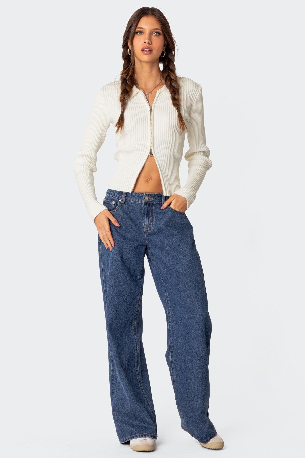 Cora Knitted Zip Up Cardigan Product Image