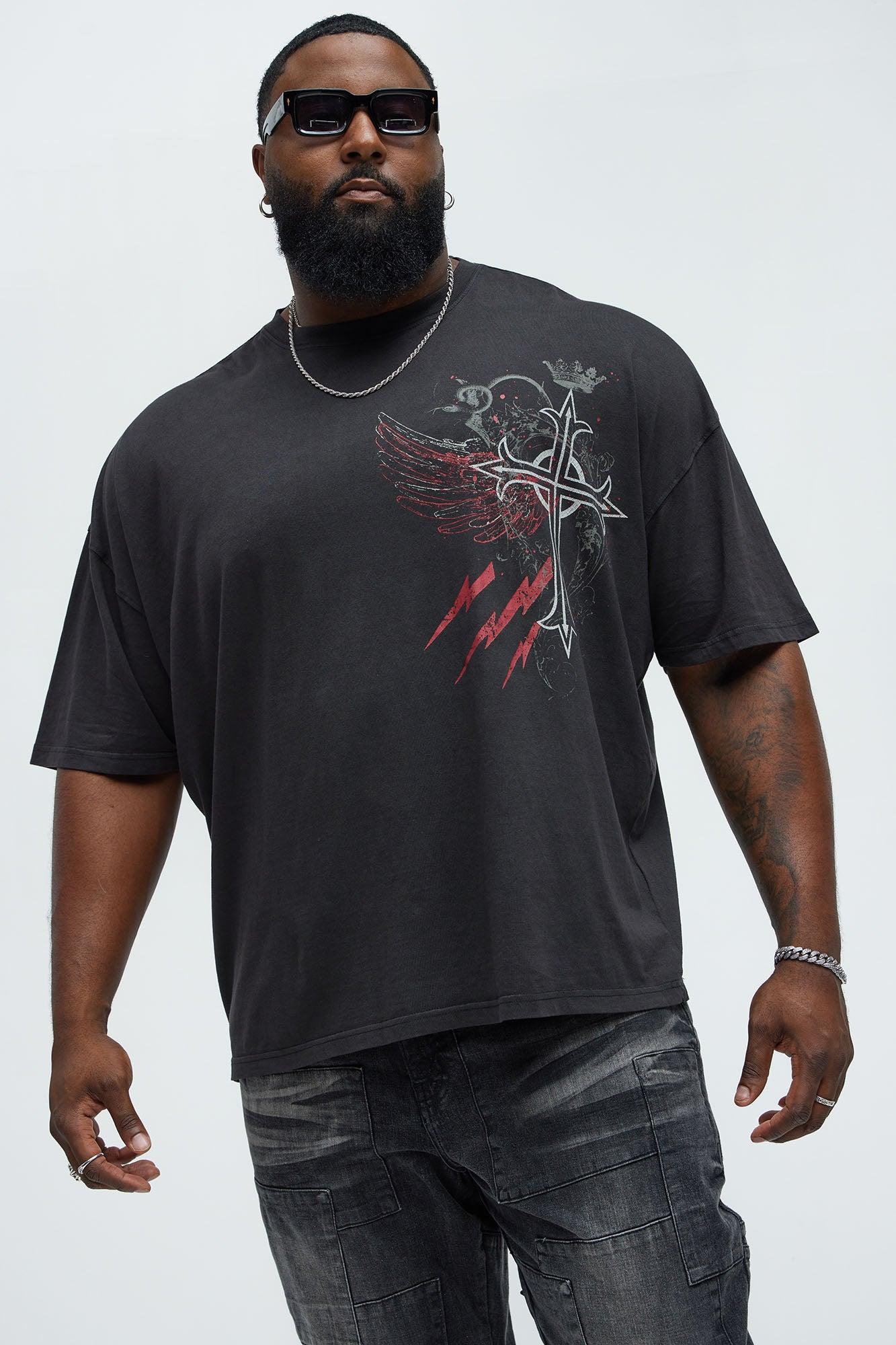 Cross Crown Oversized Short Sleeve Tee - Black Product Image