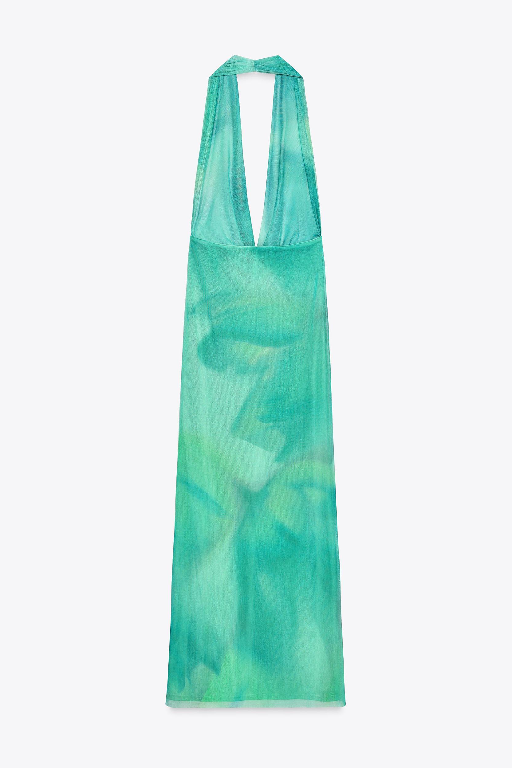 PRINTED TULLE LONG DRESS Product Image